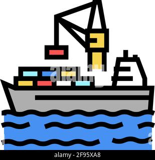 containers loader port line icon vector illustration Stock Vector Image ...