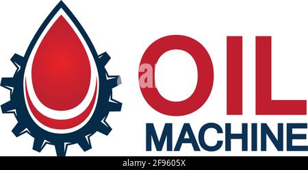 Oil industry vector design template,Oil Industry logo designs concept vector, Oil Gear Machine logo template symbol Stock Vector