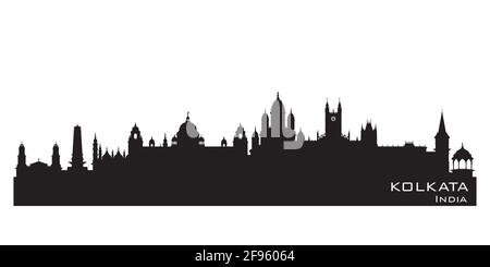 Kolkata India city skyline Detailed vector silhouette Stock Vector