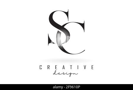SC Serif letter Logo Design. Elegant sc vector alphabet letters concept ...
