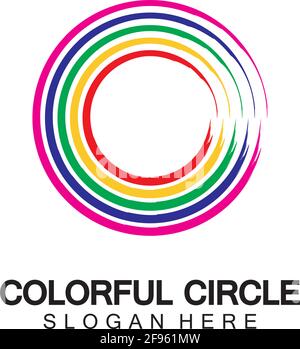 Abstract Colorful circle Logo design vector template. Modern template design. Vector icon illustration,Modern Colorful Circle Bussines and Media Logo Stock Vector