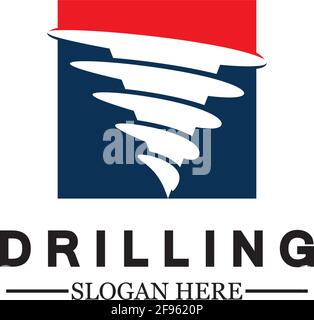 Drill logo icon design template ,Logo for mining / business / bore / drilling business / oil drilling. Other companies. Vector illustration. Stock Vector
