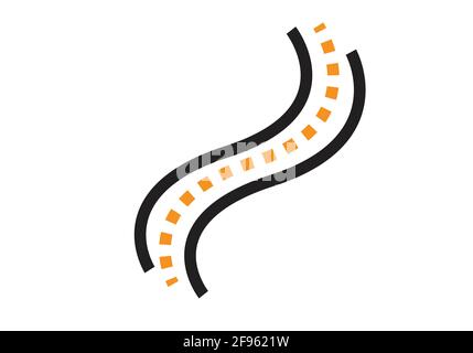 Way logo and Road symbol illustration vector design. Stock Vector