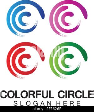 Abstract Colorful circle Logo design vector template. Modern template design. Vector icon illustration,Modern Colorful Circle Bussines and Media Logo Stock Vector