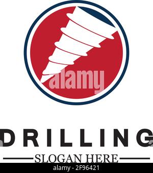 Drill logo icon design template ,Logo for mining / business / bore / drilling business / oil drilling. Other companies. Vector illustration. Stock Vector
