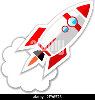 Rocket launch, start up icon. Vector, illustration concept of business product on a market Stock Vector