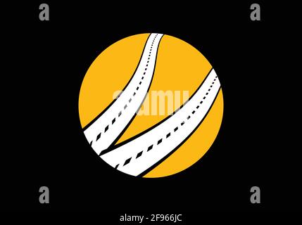 Way logo and Road symbol illustration vector design. Stock Vector