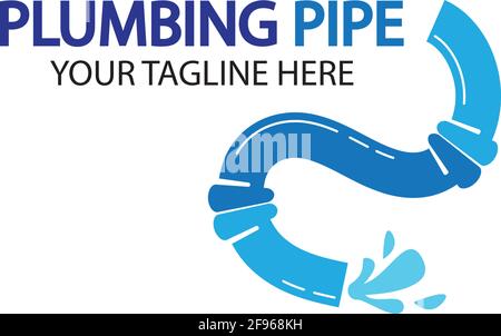 Pipe Plumbing logo vector Design Template,Plumbing logo vector design template. water pipe logo design.Leaking water logotype,Design Concept, Creative Stock Vector