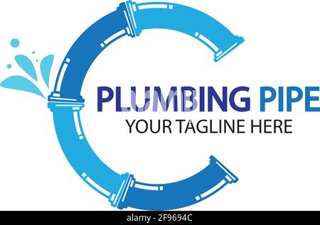 Pipe Plumbing logo vector Design Template,Plumbing logo vector design template. water pipe logo design.Leaking water logotype,Design Concept, Creative Stock Vector