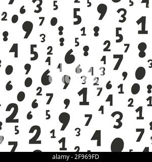 Numbers. Seamless vector wallpaper hand draw Stock Vector