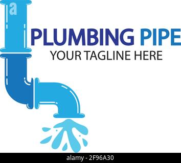 Pipe Plumbing logo vector Design Template,Plumbing logo vector design template. water pipe logo design.Leaking water logotype,Design Concept, Creative Stock Vector