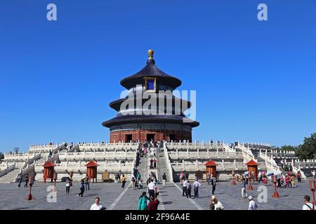 China, Peking / Beijing, Tian Tan, Qinian Dian, Temple of Heaven Stock Photo