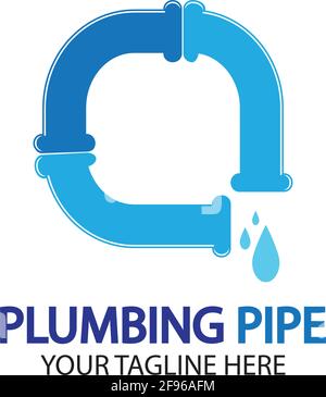 Pipe Plumbing logo vector Design Template,Plumbing logo vector design template. water pipe logo design.Leaking water logotype,Design Concept, Creative Stock Vector