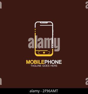 Mobile phone vector icon logo template concept illustration. Smartphone creative sign. Modern technology. Cellphone symbol. Tablet PC icon. Design ele Stock Vector