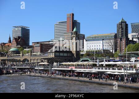 Germany, Hamburg, St. Pauli Landungsbrücken Stock Photo