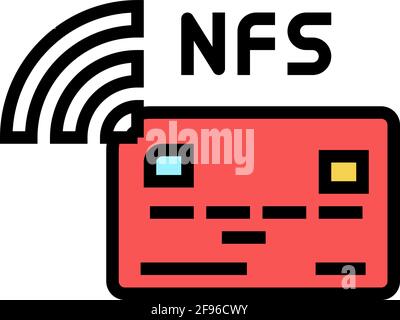 contactless nfc system card color icon vector illustration Stock Vector ...