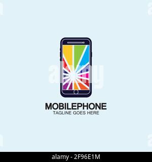 Mobile phone vector icon logo template concept illustration. Smartphone creative sign. Modern technology. Cellphone symbol. Tablet PC icon. Design ele Stock Vector