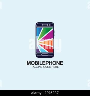 Mobile phone vector icon logo template concept illustration. Smartphone creative sign. Modern technology. Cellphone symbol. Tablet PC icon. Design ele Stock Vector