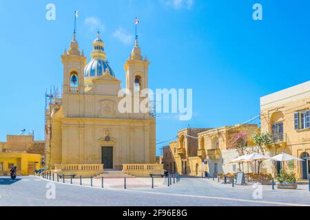 View of a church in Gharb, Gozo, Malta Stock Photo