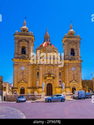 Xaghra Parish Church at Gozo, Malta Stock Photo