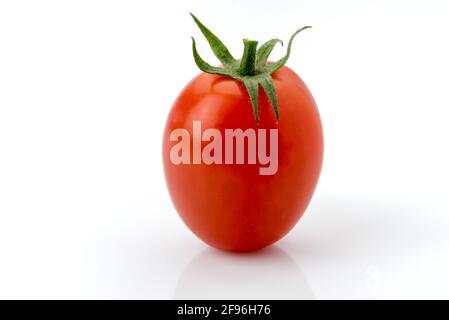 Principe Borghese red cherry tomato , datterino type isolated on white, copy space Stock Photo