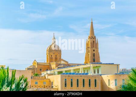 Ghajnsielem parish church in Mgarr, Gozo, Malta Stock Photo