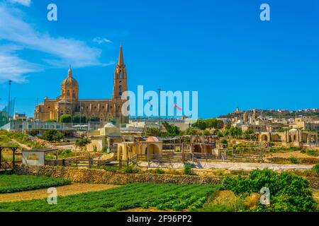 Ghajnsielem parish church in Mgarr, Gozo, Malta Stock Photo