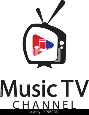 Music TV Logo Design Template.Music Channel Logo Template Design Vector, Emblem, Design Concept, Creative Symbol, Icon Stock Vector