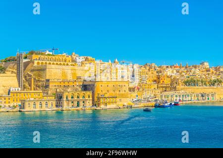 View of Upper Barrakka gardens in Valletta, Malta Stock Photo