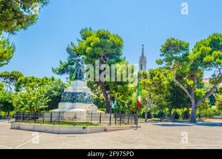 View of a park in the italian town Molfetta Stock Photo