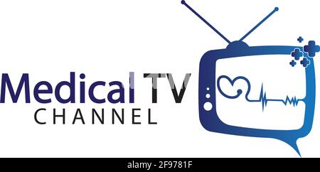 Television medical logo icon vector design template, Design Concept, Creative Symbol, Icon Stock Vector