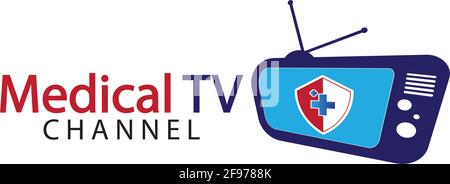 Television medical logo icon vector design template, Design Concept, Creative Symbol, Icon Stock Vector