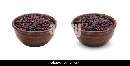 simple ceramic bowl with red beans isolated on white background with shadow and no shadow Stock Photo