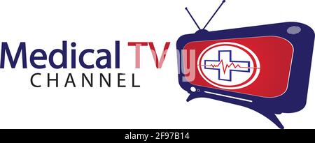 Television medical logo icon vector design template, Design Concept, Creative Symbol, Icon Stock Vector