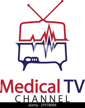 Television medical logo icon vector design template, Design Concept, Creative Symbol, Icon Stock Vector