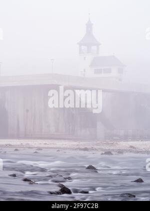 Autumn fog at the Augsburg high indulgence Stock Photo