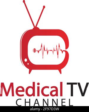 Television medical logo icon vector design template, Design Concept, Creative Symbol, Icon Stock Vector