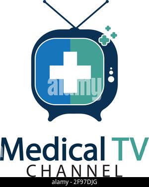 Television medical logo icon vector design template, Design Concept, Creative Symbol, Icon Stock Vector