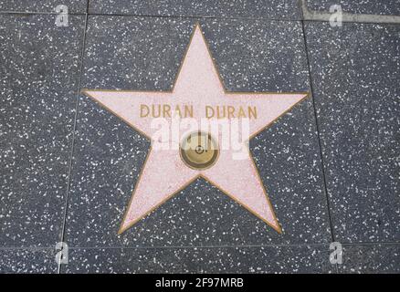 Hollywood, California, USA 14th April 2021 A general view of atmosphere of Duran Duran's Star on the Hollywood Walk of Fame on April 14, 2021 in Hollywood, California, USA. Photo by Barry King/Alamy Stock Photo Stock Photo