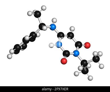 Mavacamten drug molecule, illustration Stock Photo