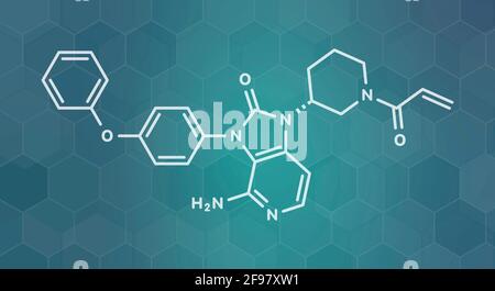 Tolebrutinib multiple sclerosis drug molecule, illustration Stock Photo