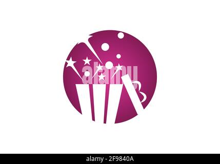 Gift Box, gift shop logo icon illustration vector design. Stock Vector