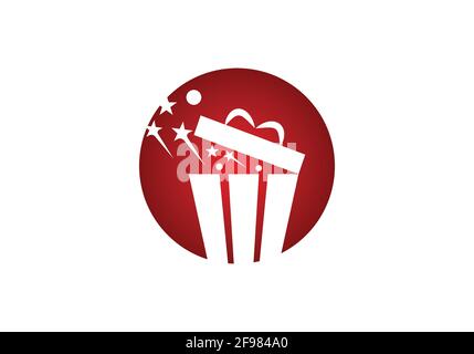 Gift Box, gift shop logo icon illustration vector design. Stock Vector