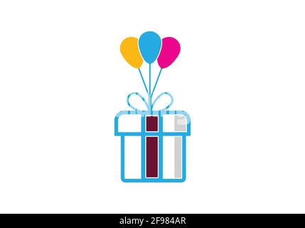 Gift Box, gift shop logo icon illustration vector design. Stock Vector