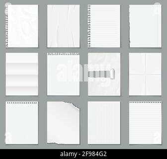 Set realistic clean papers blank mockup Stock Vector