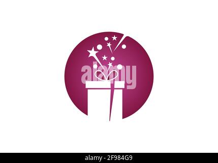 Gift Box, gift shop logo icon illustration vector design. Stock Vector