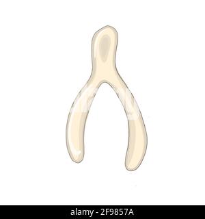 Vector illustration of wishbone in flat style.  Stock Vector
