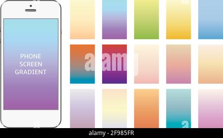 Soft color smartphone screen gradients Stock Vector