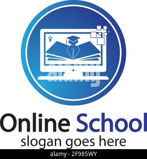 Online Education logo design template. Online course logo design. Online Learning logo Stock Vector