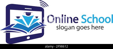 Online Education logo design template. Online course logo design. Online Learning logo Stock Vector